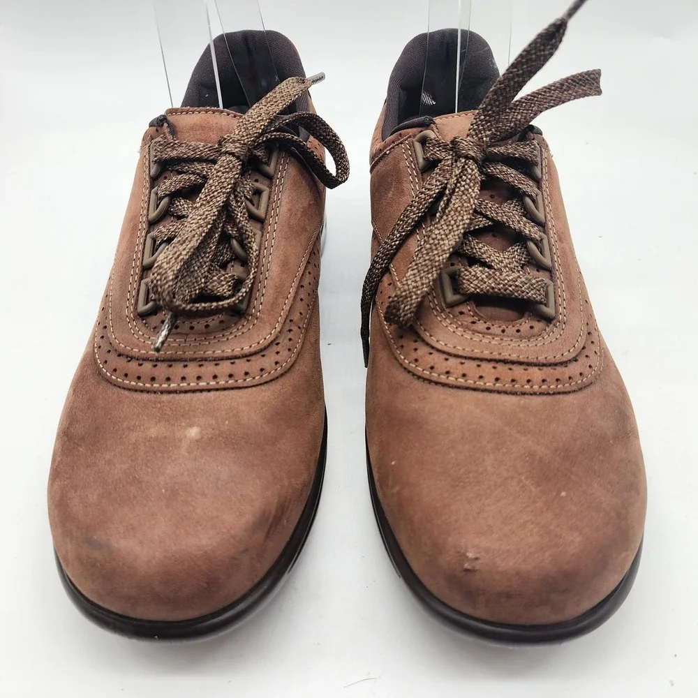 SAS Free Time Walking Shoes Women's 9 NARROW Brown Leather Lace Up Comfort Shoes